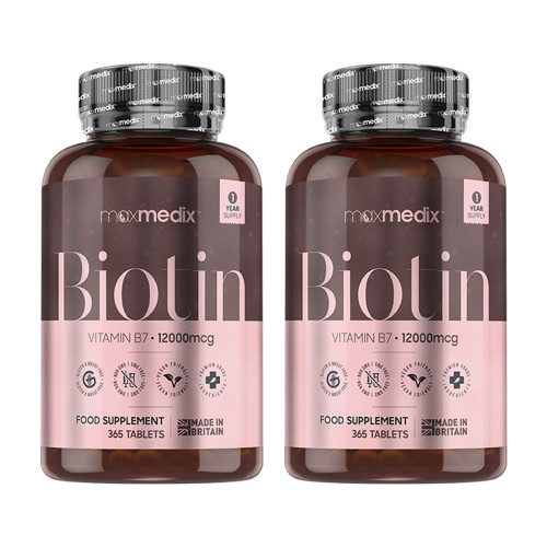 Maxmedix Biotin Tablets - Vitamin B7 For Thinning Hair - 12,000mcg Strength Per Serving - 730 Tablets - 2 Pack
Maxmedix Biotin Tablets - Vitamin B7 For Thinning Hair - 12,000mcg Strength Per Serving - 730 Tablets - 2 Pack