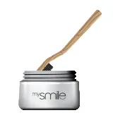 mysmile Activated Charcoal Powder with bamboo toothbrush
