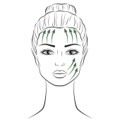 Usage of gua sha tool on cheeks, jawline & forehead Usage of gua sha tool on cheeks, jawline & forehead