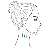 Usage of gua sha tool on chin & neck Usage of gua sha tool on chin & neck