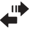 two arrows facing away from each other to represent mail