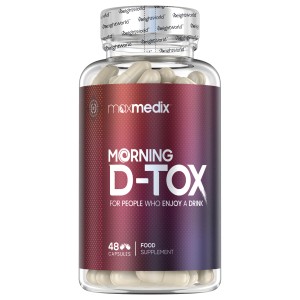 Bottle of 48 Morning D-Tox as after drink capsules