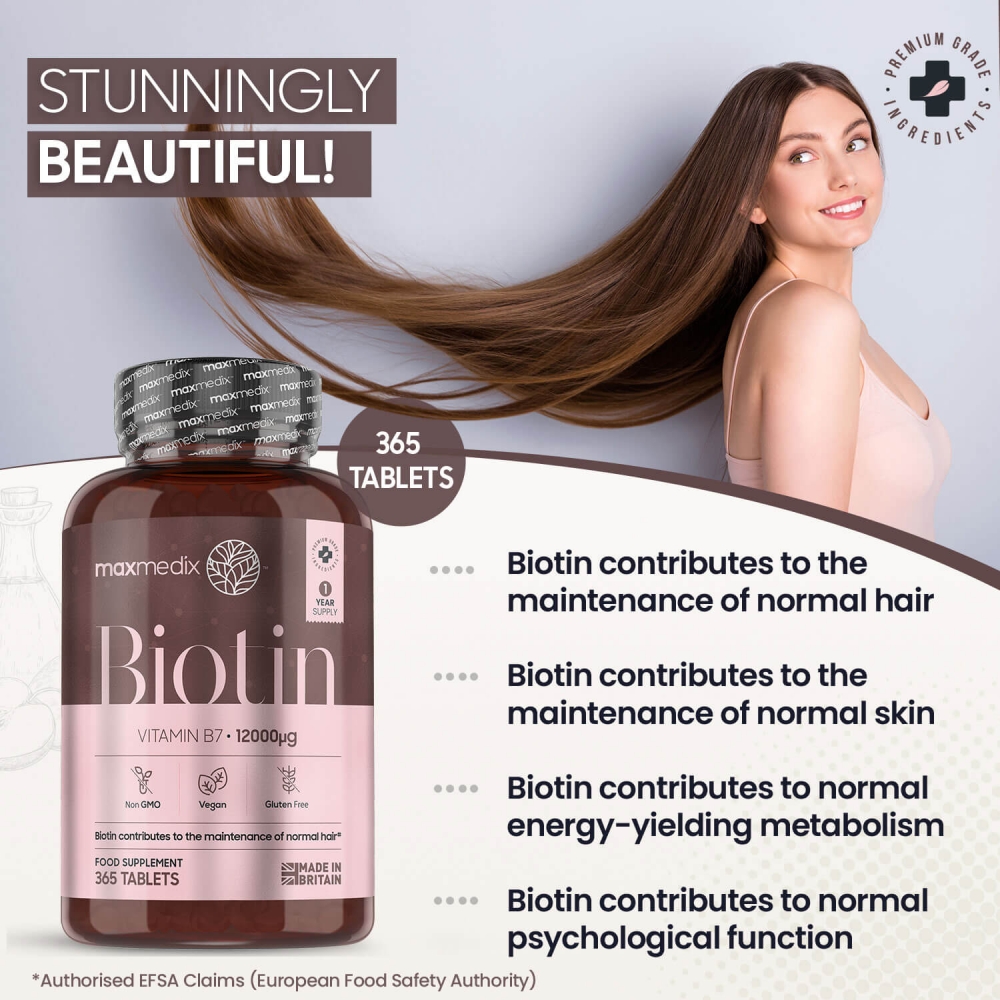 Maxmedix Biotin Tablets Vitamin B7 For Thinning Hair | ShytoBuy UK
