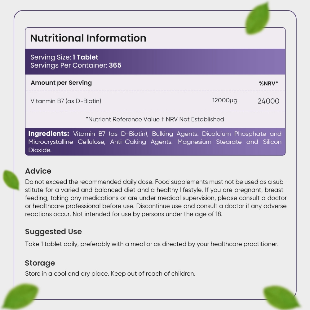 Maxmedix biotin tablets nutritional information
