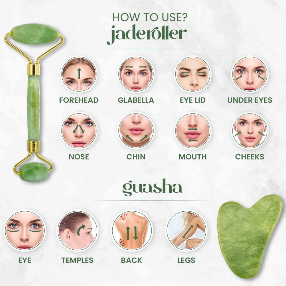 How to use jade roller and gua sha set