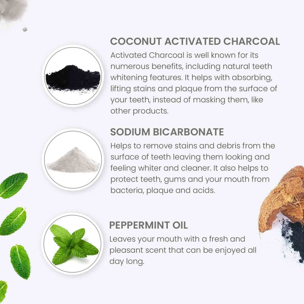 Ingredients of mySmile activated charcoal powder