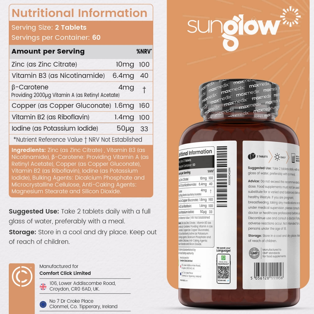 Nutritional Information Of Sunglow Tanning Pills