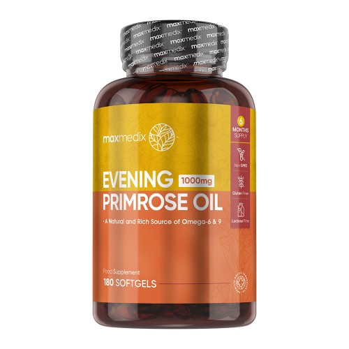 Evening Primerose Oil 1300mg - 180 Softgels With High Strength GLA For Women