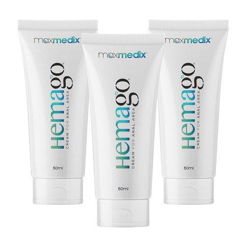 

maxmedix HemaGo Cream - Natural Soothing Formula for Piles - Dermatologically Tested - Natural Botanicals with Vitamin E - GMP Certified 60ml Cream x2