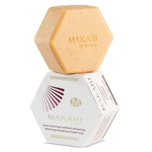 Makari Clarifying Exfoliating Soap - Antiseptic Bar for Skin Lightening - Helps Remove Impurities - For Whole Body, Youthful Glow & Complexion - 200g