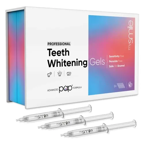 mysmile Teeth Whitening Gel With Advanced PAP Formula - Peroxide Free, 8 Gel Refills - For Sensitivity & White Teeth