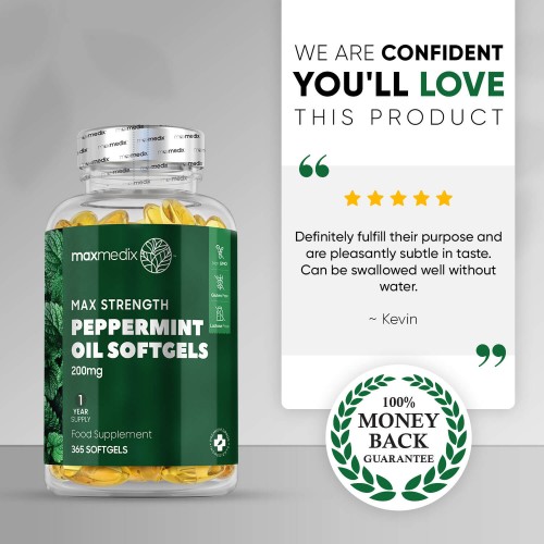 Peppermint Oil Capsules 200mg 365 Softgels For Bad Breath ShytoBuy