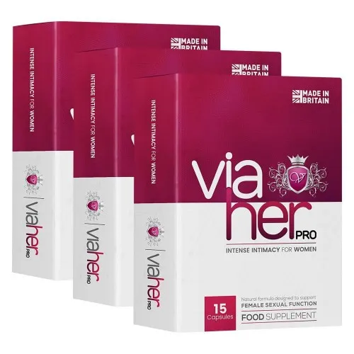 ViaHer Pro - Supplement for Intense Intimacy for Women - Female Libido Pills - Enhancer for Female Drive - Natural Energy Boost - 3 Pack
