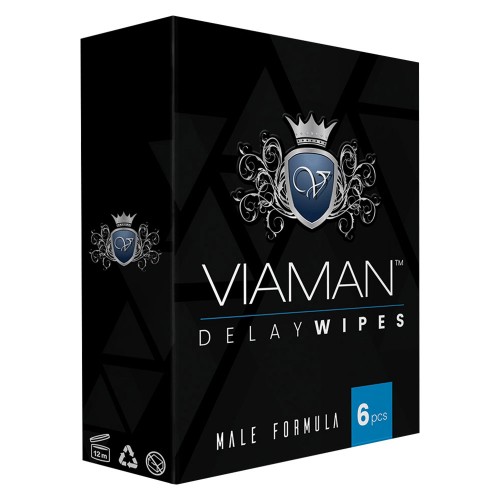 Viaman Delay Wipes - 6 Wipes - Delay Wipes for Premature Ejaculation