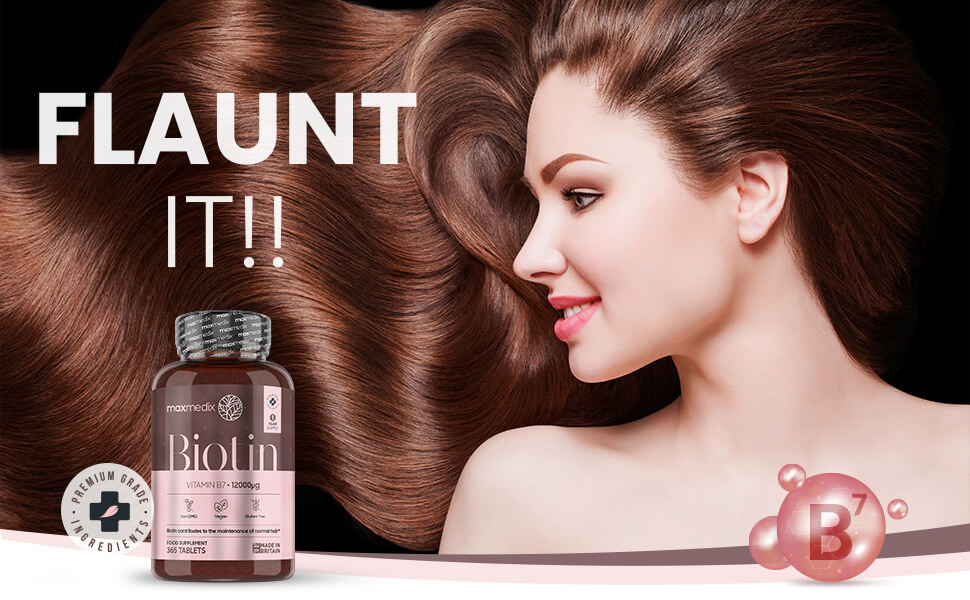 Women Flaunting Hair With Biotin Vitamin B7 Tablets